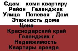 Сдам 1-комн квартиру › Район ­ Геленджик › Улица ­ Полевая › Дом ­ - › Этажность дома ­ 9 › Цена ­ 10 000 - Краснодарский край, Геленджик г. Недвижимость » Квартиры аренда   . Краснодарский край,Геленджик г.